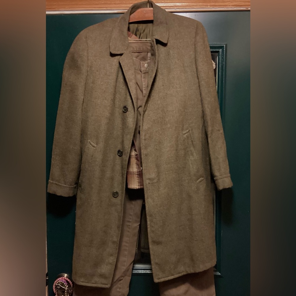 Wool Overcoat Gray Euc - image 6